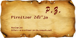 Pirnitzer Zója névjegykártya